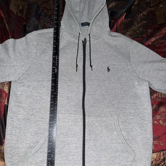 Polo Ralph Lauren Double-Knit Grey Zip-Up Sweater - Picture 2 of 5